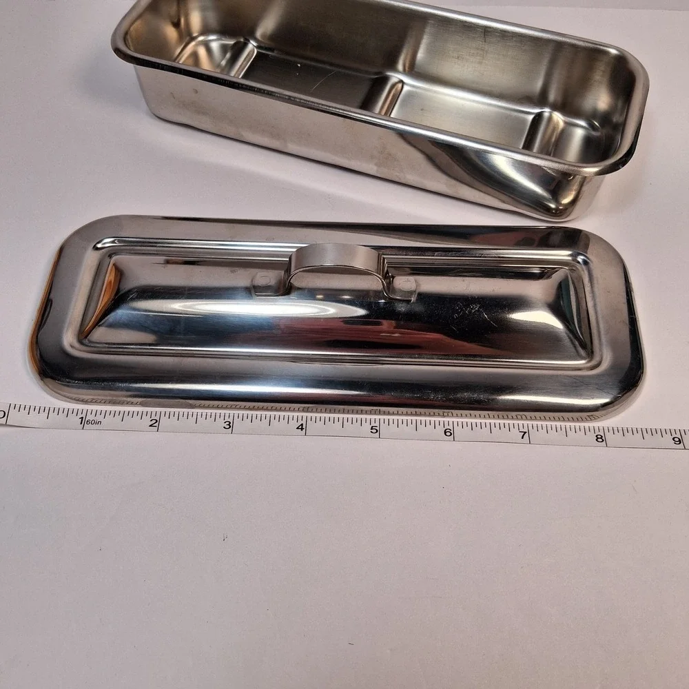 Vtg Vollrath 8283 Stainless Steel Medical Dental Surgical Instrument Tray & Lid